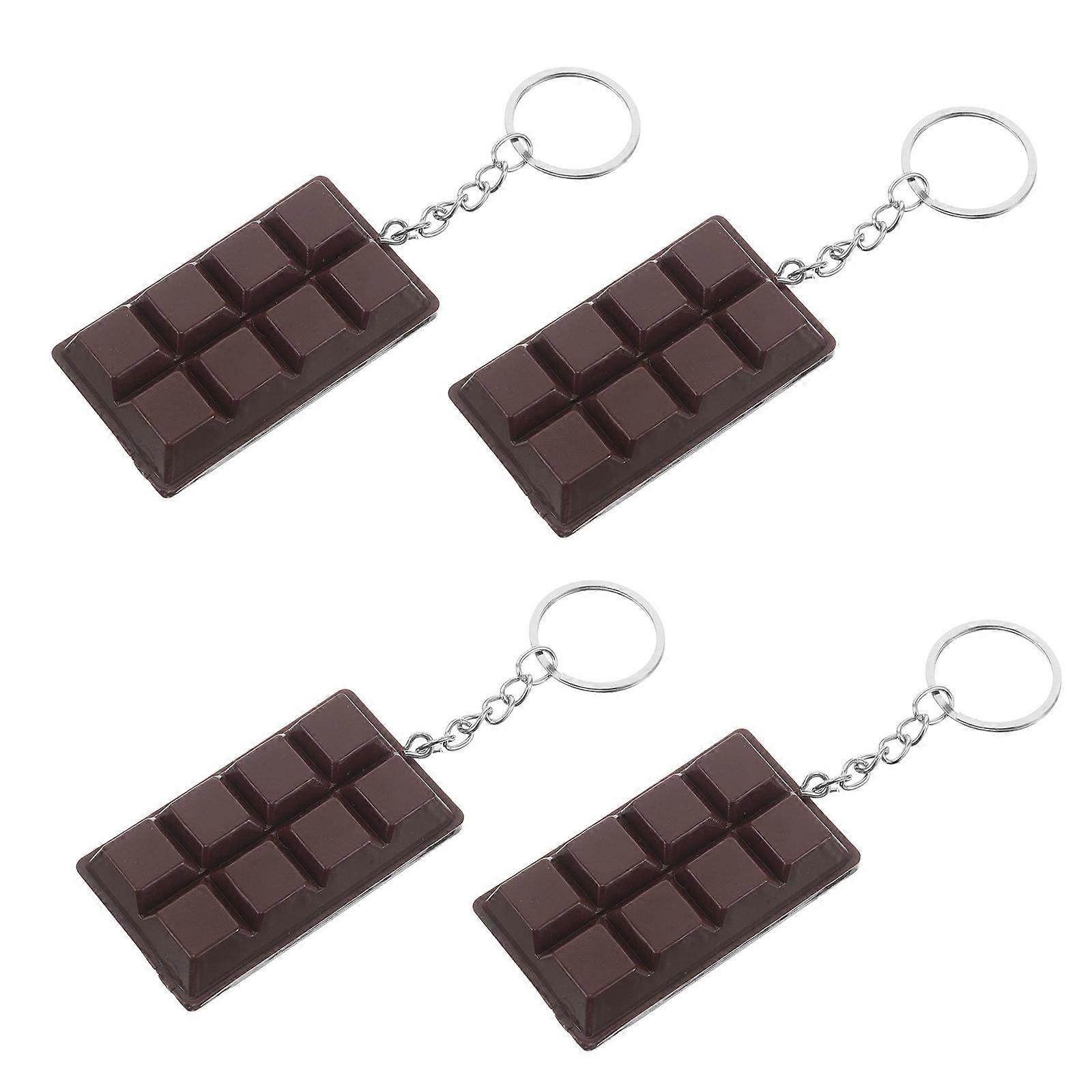 Chocolate Keychain for Decor with 4Pcs Creative Key Ring Accessories