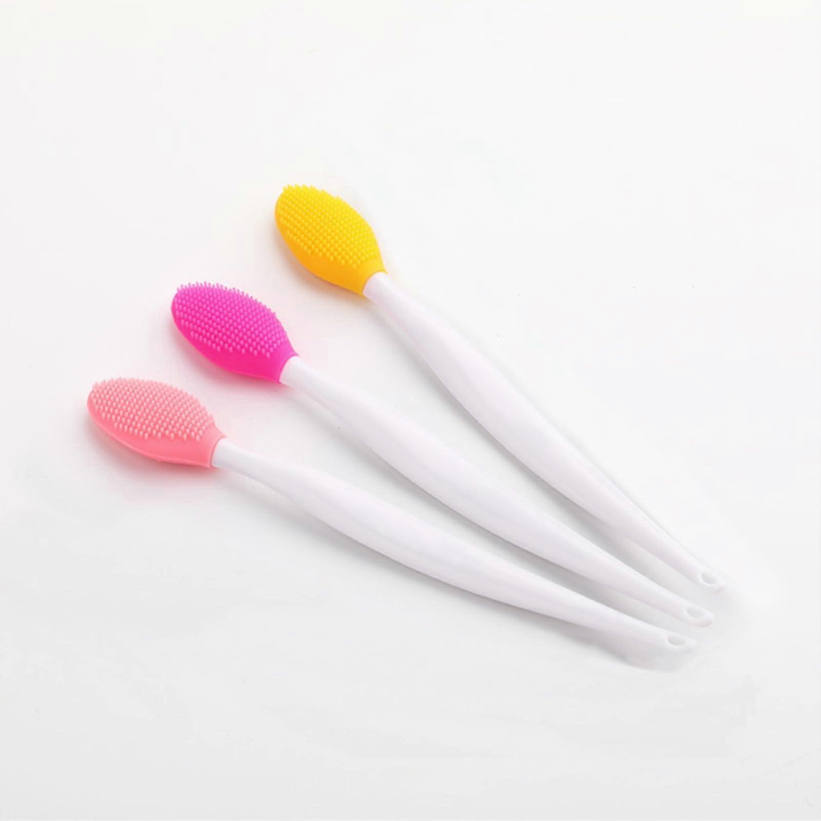 Dual Ended Silicone Facial Cleansing Brush with Blackhead Remover for Nose and Gentle Exfoliation