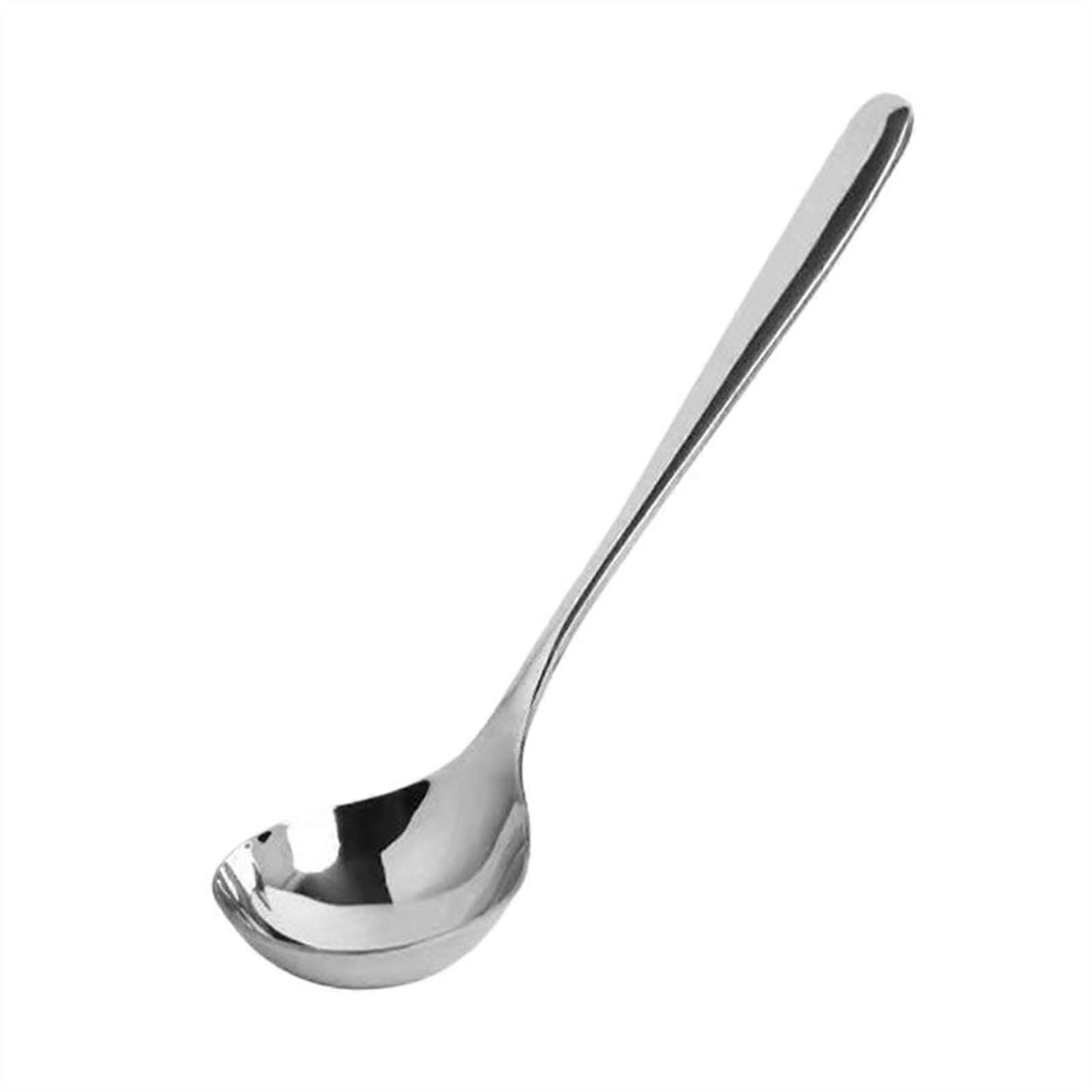 Stainless Steel Soup Ladle with OnePiece Thick Handle, Mirror Polished RustResistant Serving Spoon