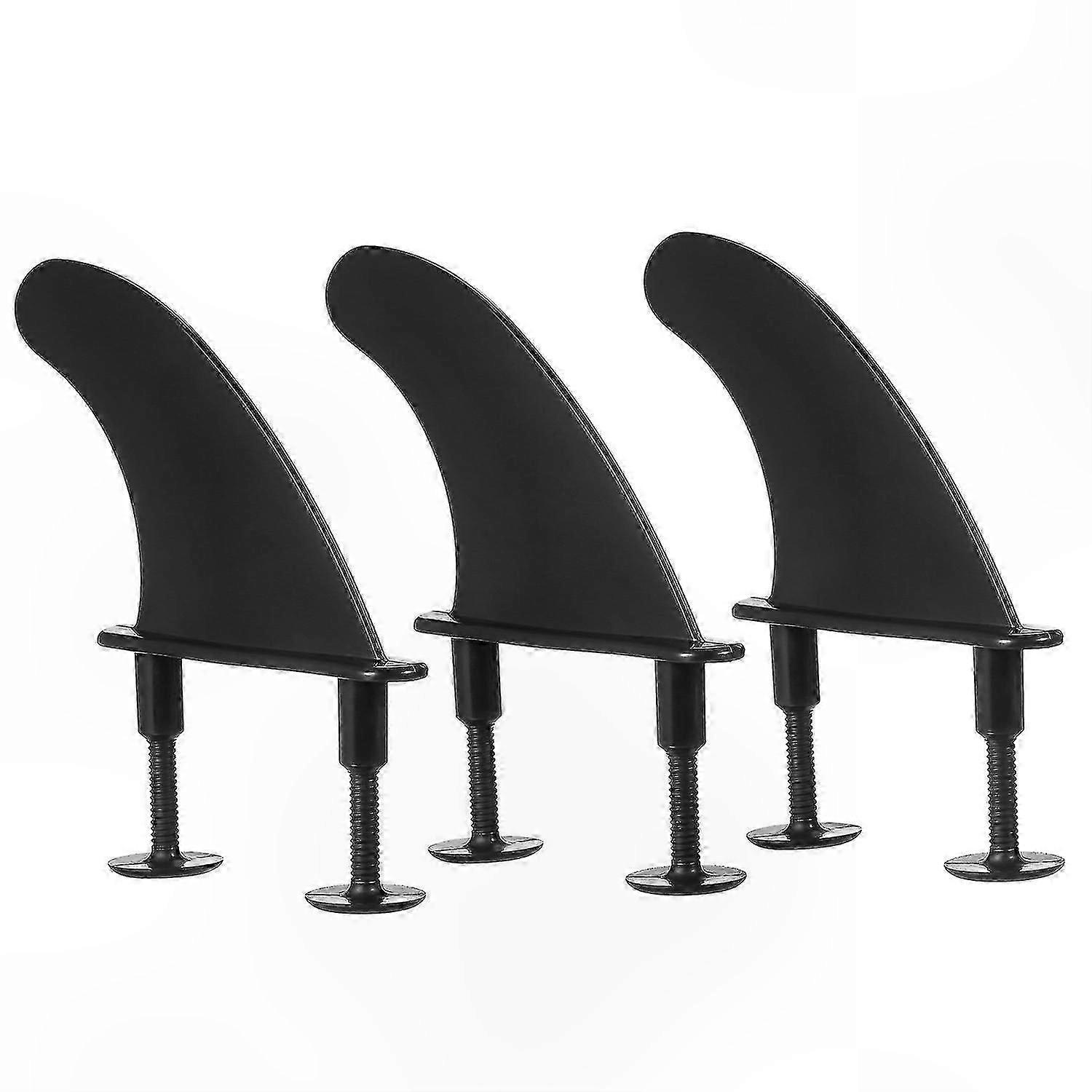 3-Pack Flexible Longboard Fins with Hardware for Surfing Softboards