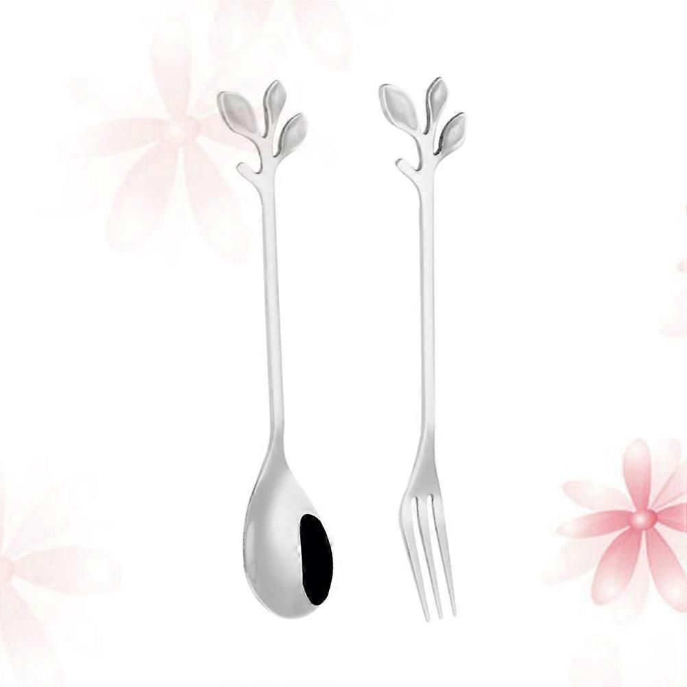 Coffee Stirring Spoon Stainless Shape Spoon for 2Pcs Dessert