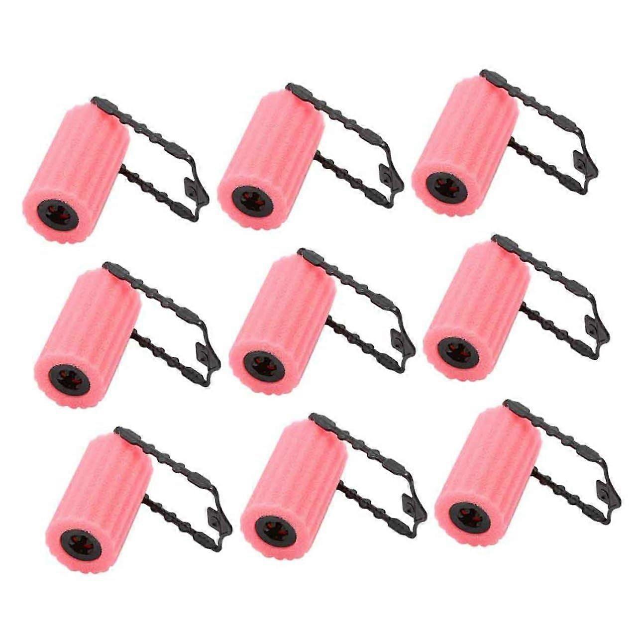 12pcs Pink Sponge Hair Curlers Soft Flexible No Heat Rollers for Women Easy Temporary Curls