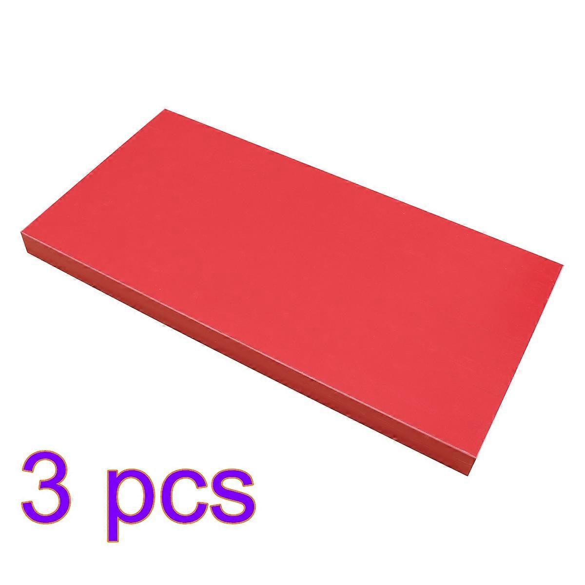 Single Layer Rack Red Floating Wall Shelf for Book Storage Wood