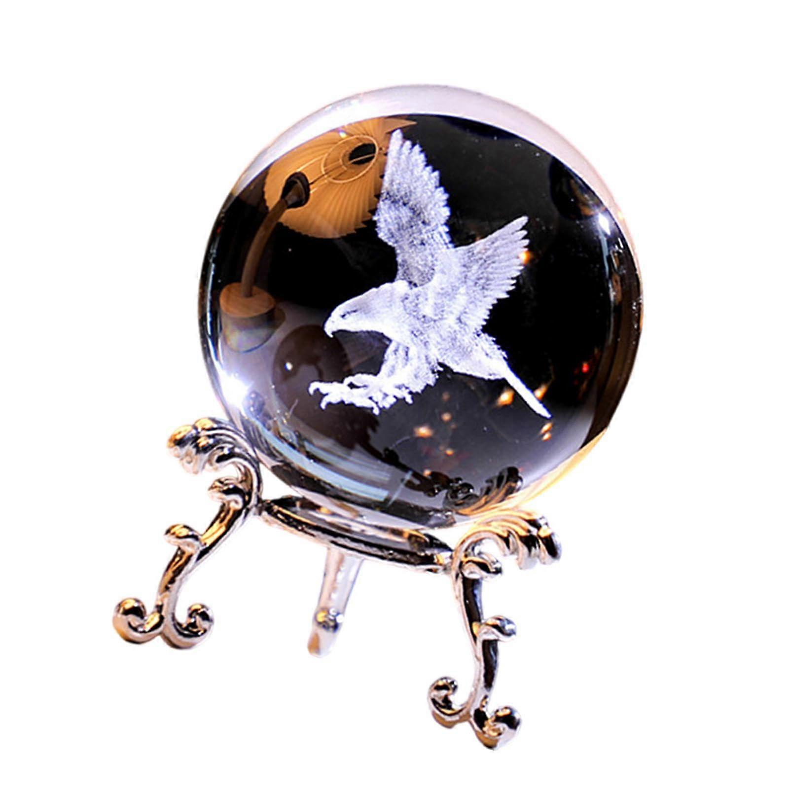 Decorative Ball with Stand Modern 3D Metal Sphere Decor for Bookshelf Desk Feng Shui Ornament