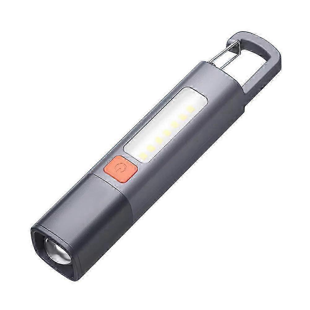 COB LED 4 Modes Mini Flashlight USB Rechargeable Tactical Torch Zoom Lamp