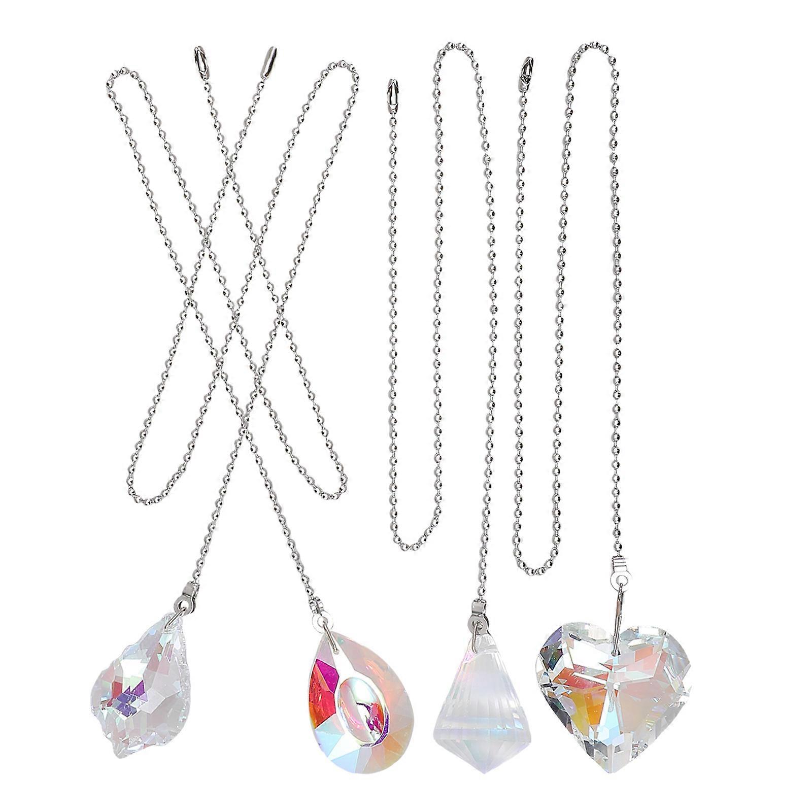 Ceiling Fan Pull Chain Extension with Crystal for Decoration 4Pcs