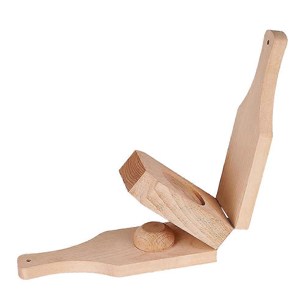 Solid Wood Plantain Press for Kitchen Light Brown Versatile Tool for Baking Cooking and Snack Making
