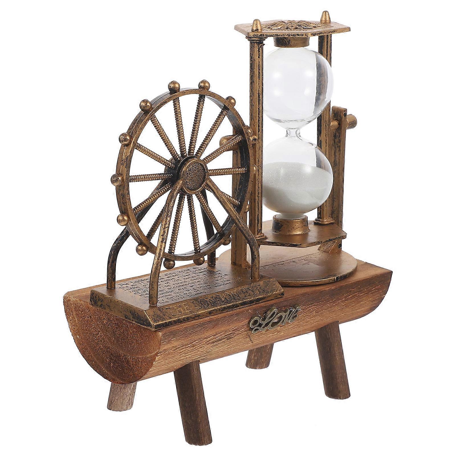 Clock Retro Desktop Decor Craft Adornment for Decor