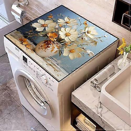 Washer and Dryer  Cover 40x50cm Flower Pattern, NonSlip Waterproof DustProof Protector