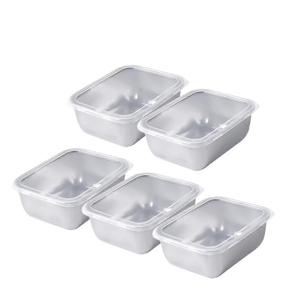 5 Pack Stainless Steel Food Containers with Lids, Leakproof Stackable Bento Lunch Box Set