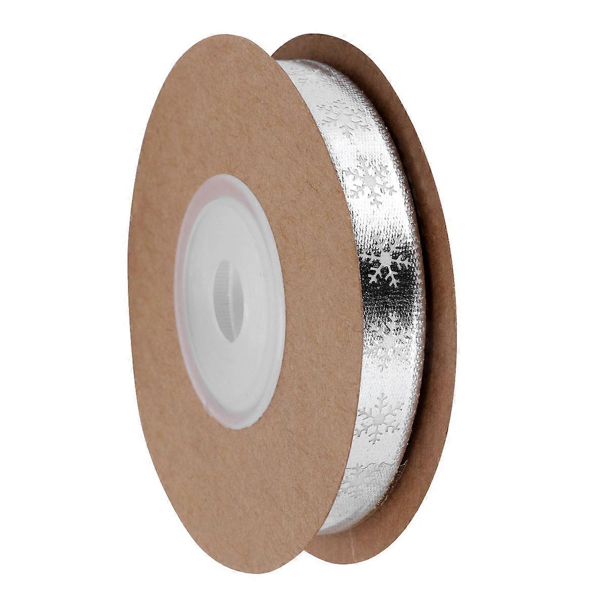 Festive Ribbon Decorative Ribbons For Crafters 10m Silver Snowflake Pattern 1 Set