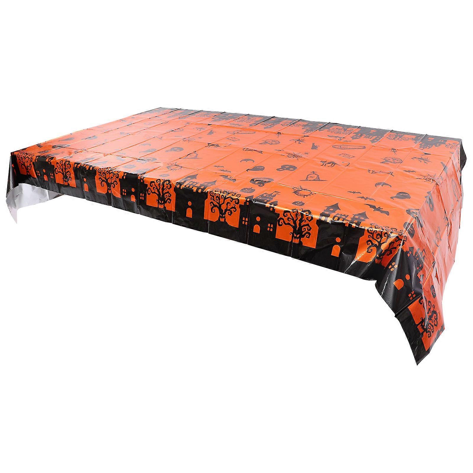 Orange Halloween Tablecloth 4Pcs for Decoration and Table Protection