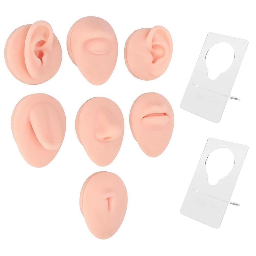 Silicone Piercing Body Model Soft Piercing Practice Model Simulation Ear Eye Nose Mouth Model Set wi