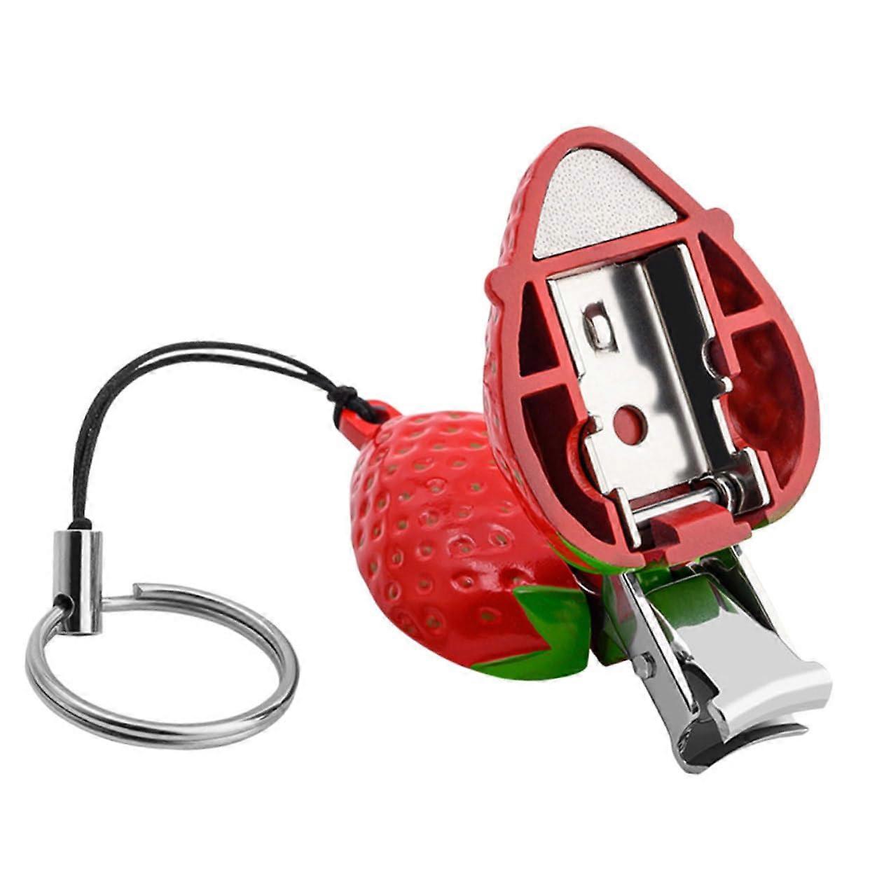 Strawberry Shaped Portable Nail Clipper with Precise Cutting Edges and Compact Travel Size