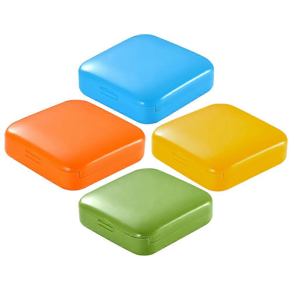 4pcs Small Portable Travel 2 Grid Medication Holder with Pull out Design
