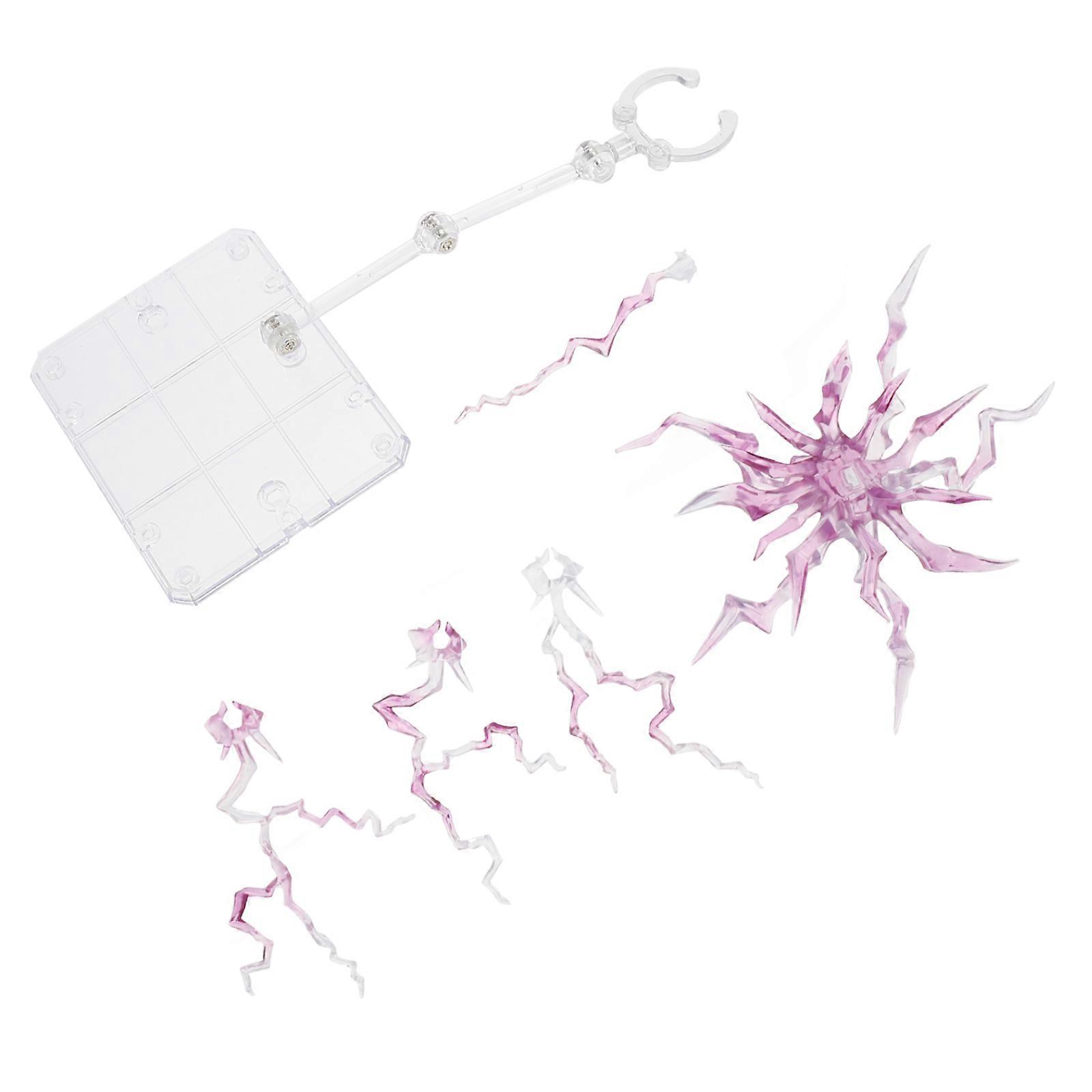 Purple Action Figure Stand Clear Doll Holder for 3Sets Display Rack