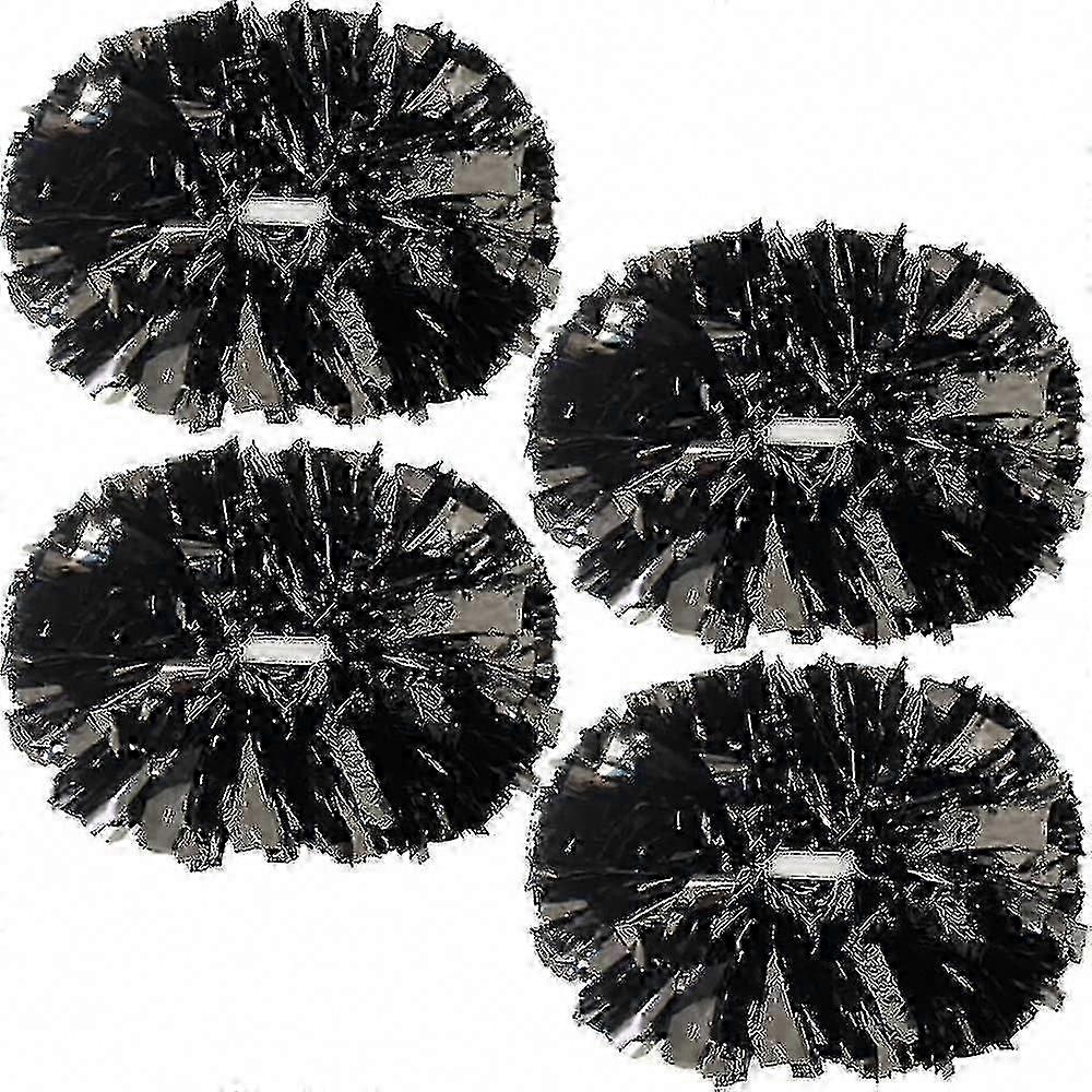 4er-Pack metallische Cheerleading-Pompons mit Trainingsstabgriff