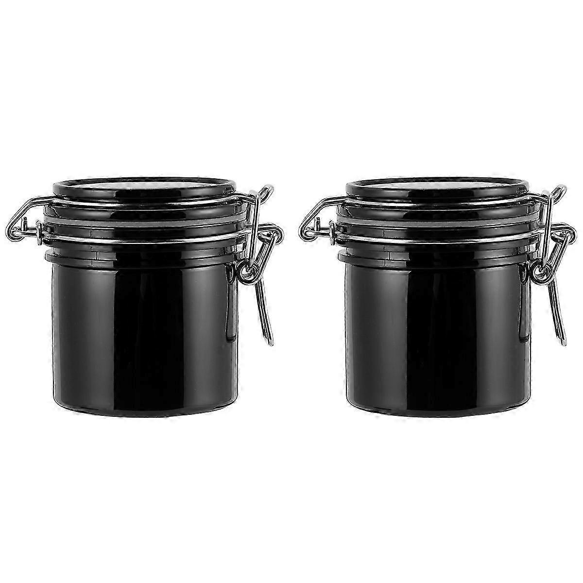 Eyelash Storage Jar Activated Carbon Glue Container for Storage 4Pcs Black