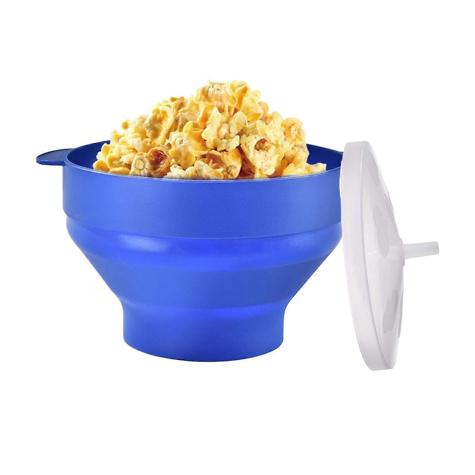 Microwave Popcorn Maker with Lid Reusable Popcorn Bowl for Home and Kitchen