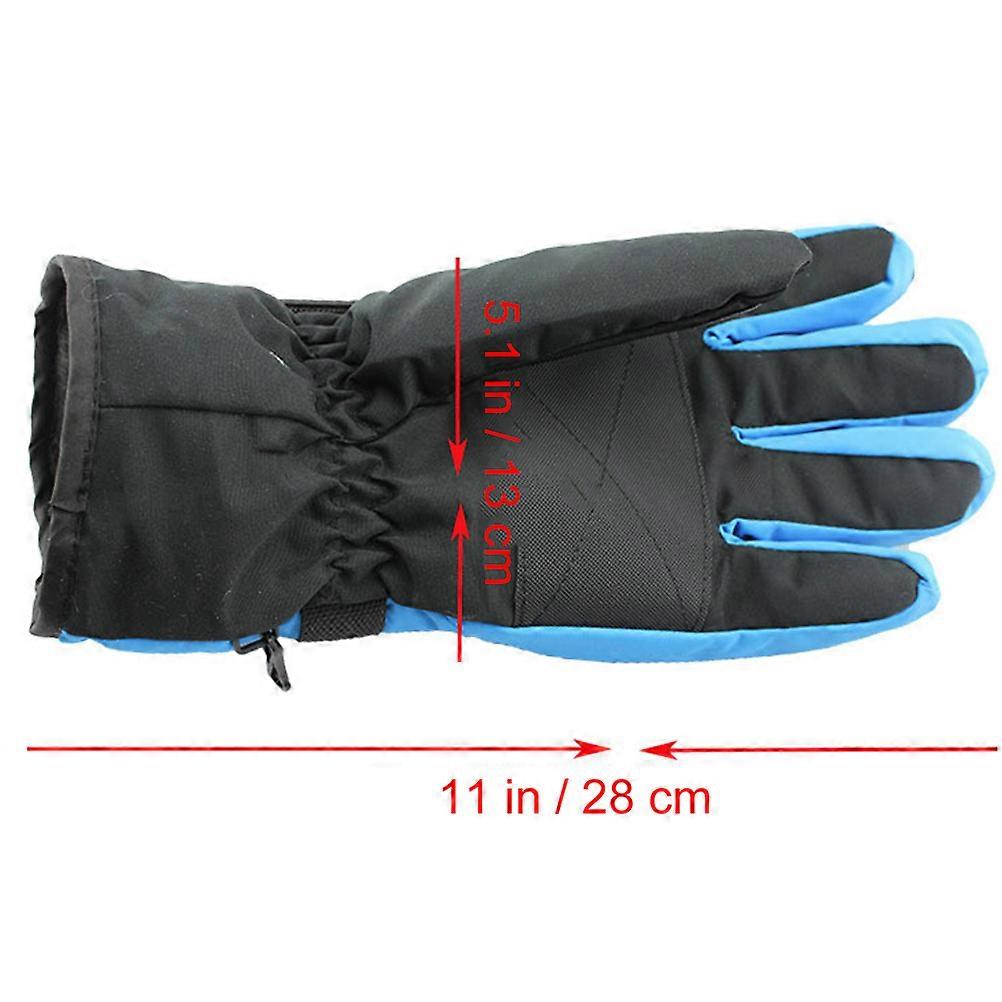 Windproof Ski Gloves for Men with Adjustable Straps Red