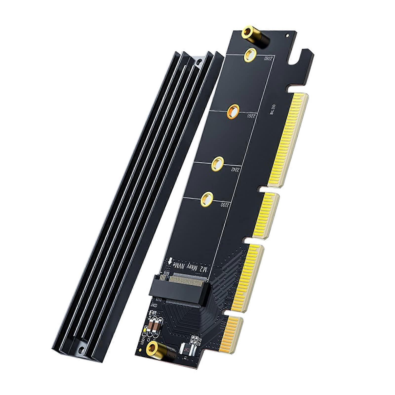 PCIe to M.2 NVMe Adapter Card 64Gbps Speed Transfer MultiSize SSD Support Heatsink
