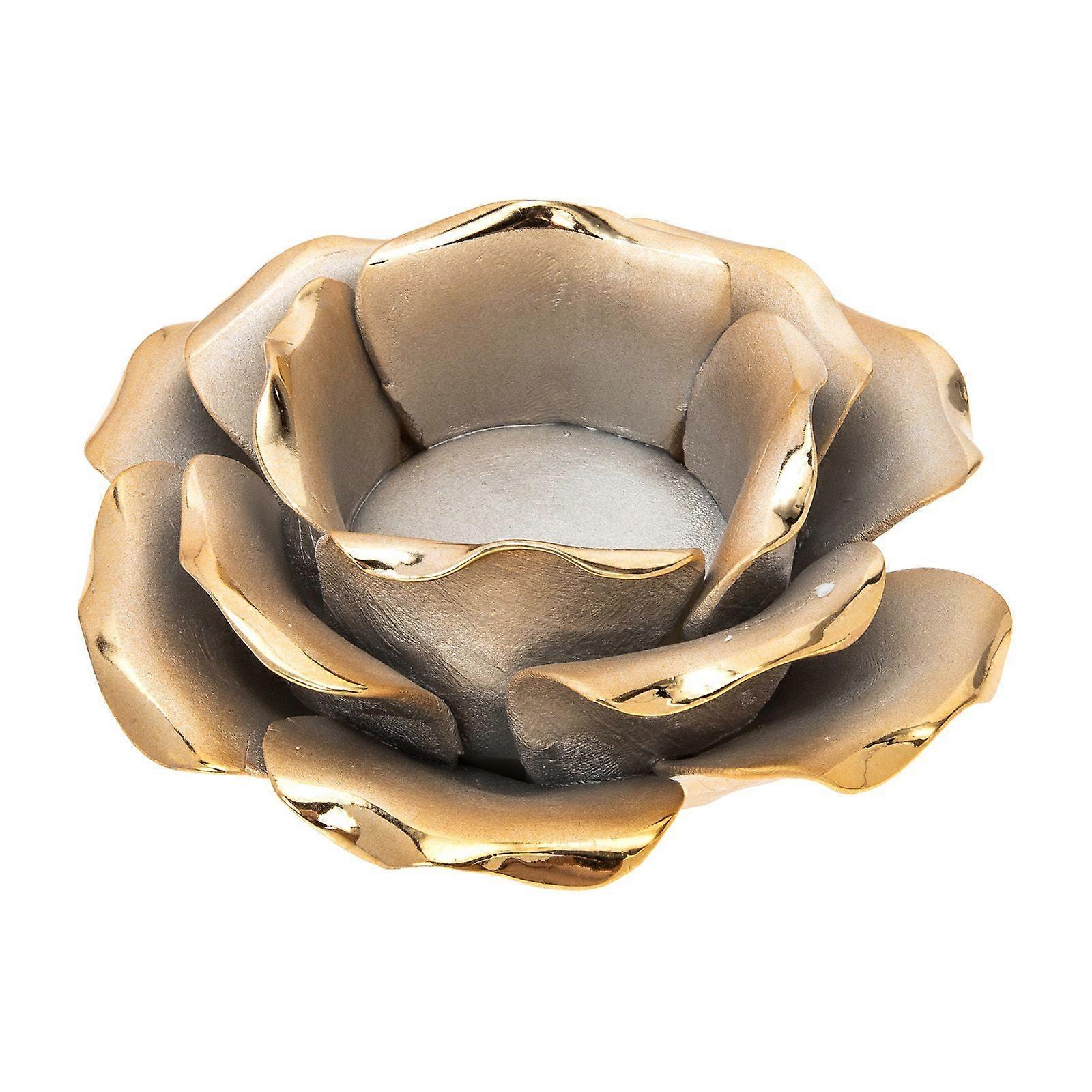 Rose Candlestick Romantic Flower Shaped Candle Holder Ceramic Candle Cup