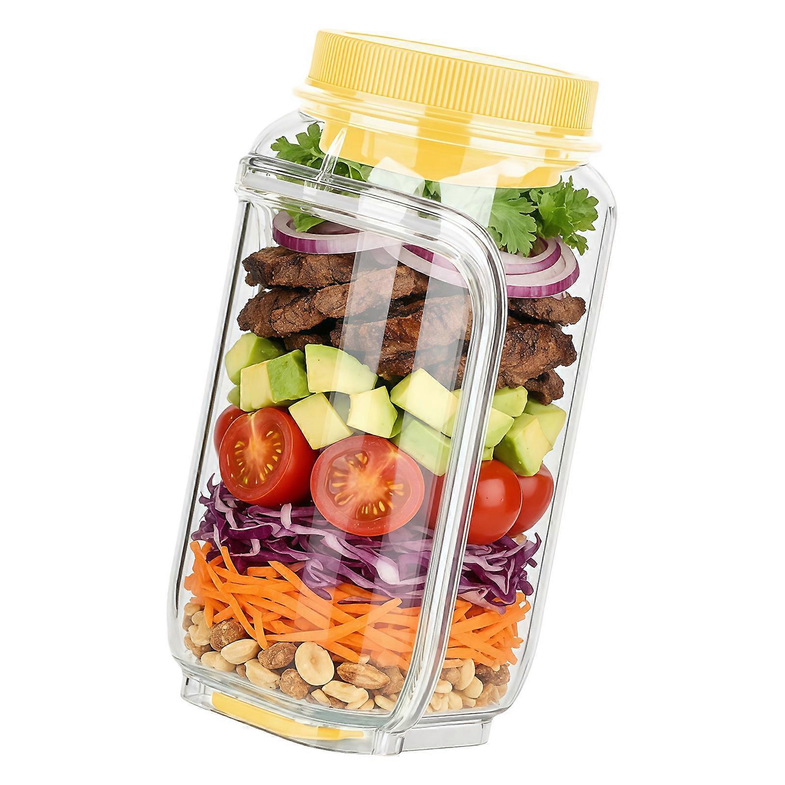 Practical Plastic Food Storage Container For Meal Preparation Stackable Shape And Seal Maintain Ingredient Freshness  Yellow