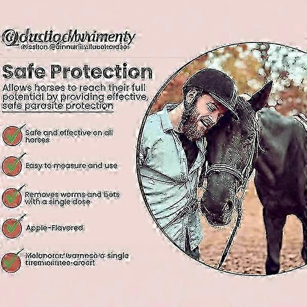 Eplesmaksatt hestekrem, mild formel, ormekur, balanseregulerende, ikke-irriterende ormekur for hester