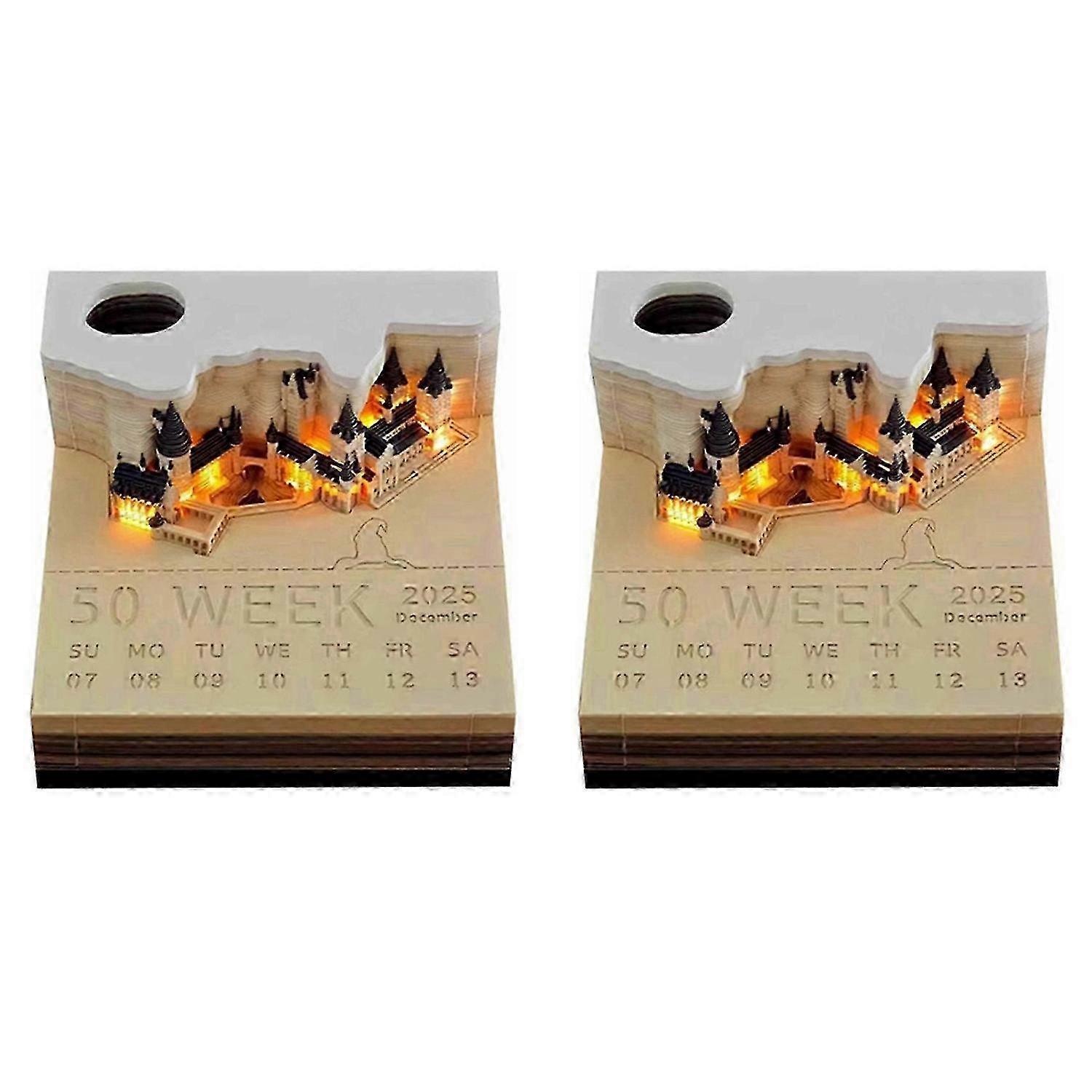 2025 Desktop Calendar Notebook with Light