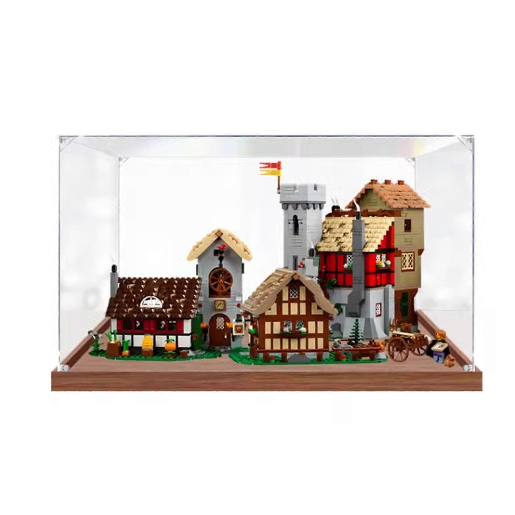 Acrylic Display Case for  10332 Medieval Town Square, Dustproof Clear Showcase Gift 3mm