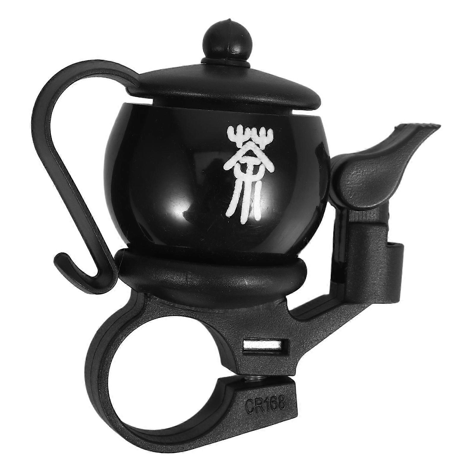 Novelty Mini Teapot Shaped Bike Bell Ring (Black)