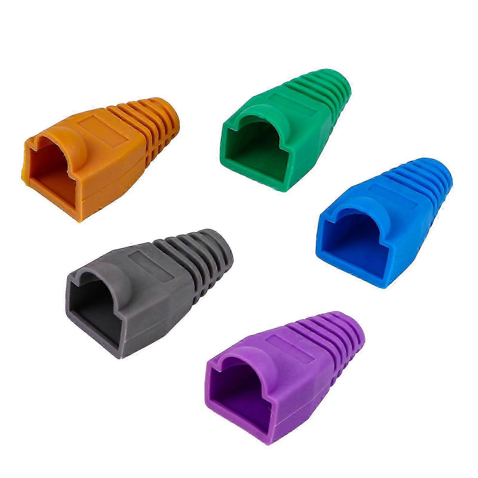 Cable Protector Wire Sleeve Boot Network Cable Plug Color Separation and Grouping 2.50x1.50x1.00CM 100Pack