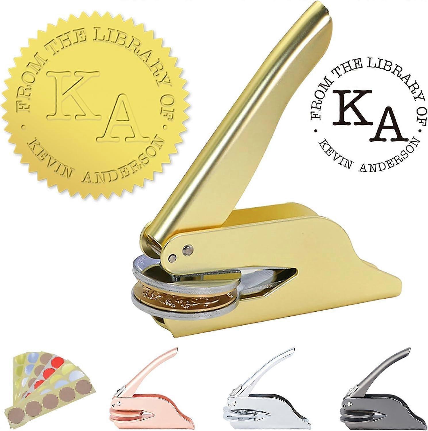 Book Embosser with Custom , Self Inking Stamp for Wedding Invitations and Gifts