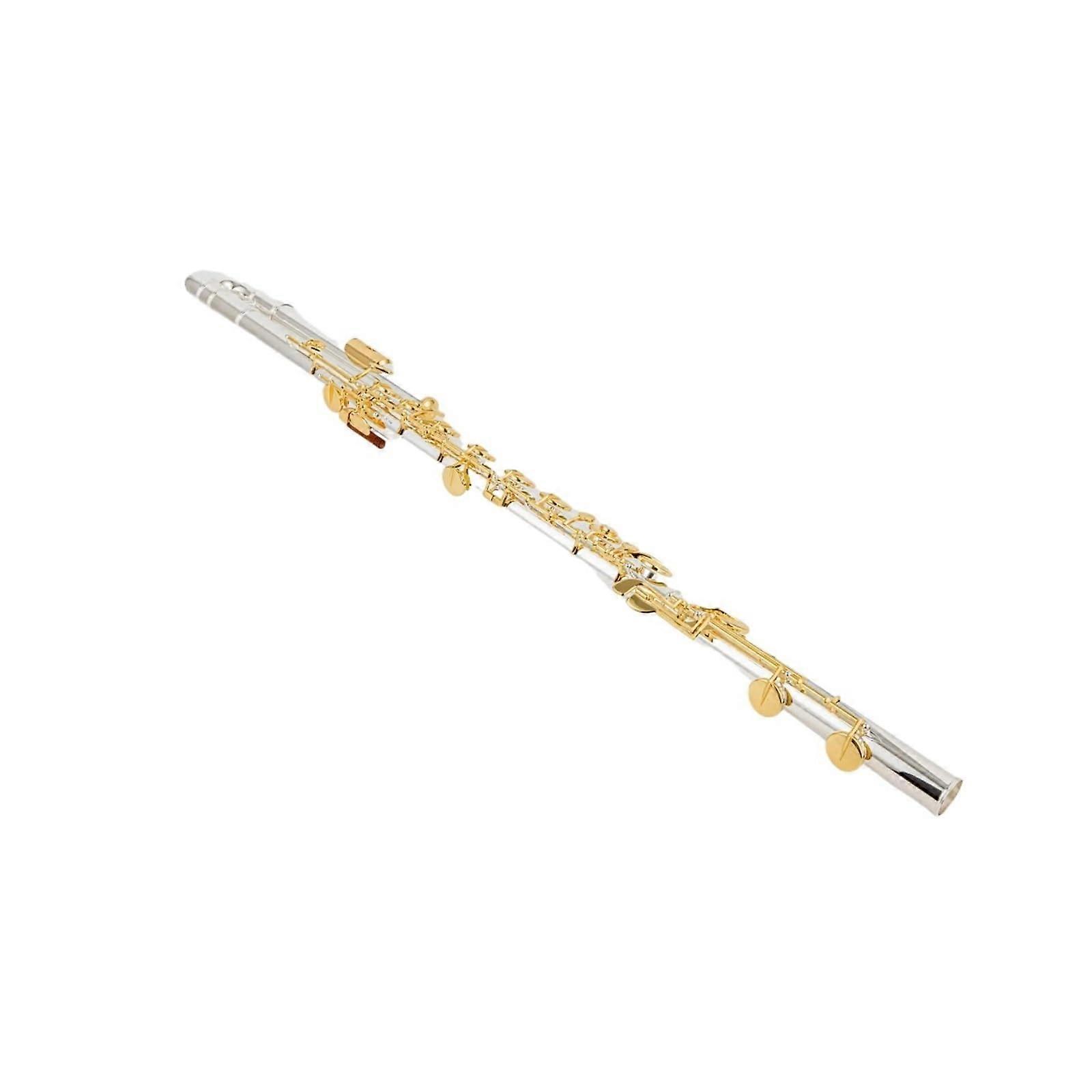 Professional Silver Flute 16 Keys Closed Hole Design Solid Brass Keys with Case for Concert