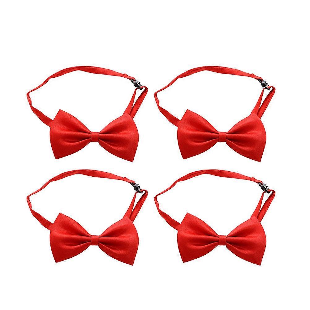 Graduation Bow Tie Red Adjustable Tie 4Pcs Senior Year Unisex Accessory