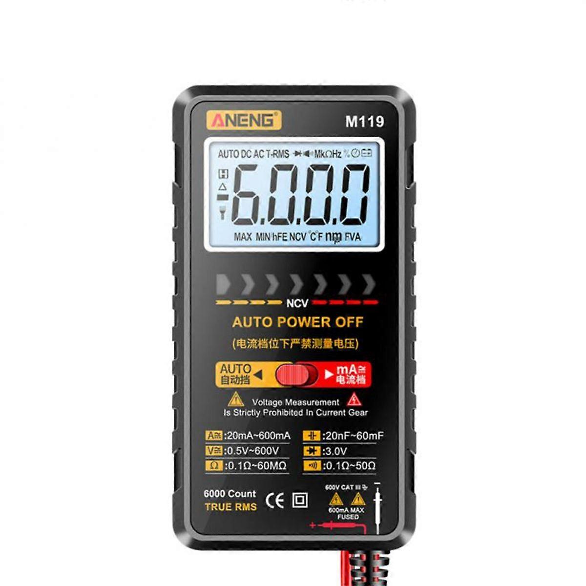 M119 Portable Digital Multimeter 6000 Counts Multimetro Avometer Transistor Capacitor Tester