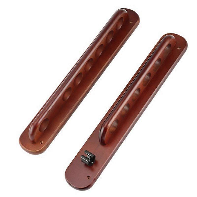 Billiard Cue Rack 7 Pool Cues Wall Mount Solid Wood Cue Rack, C