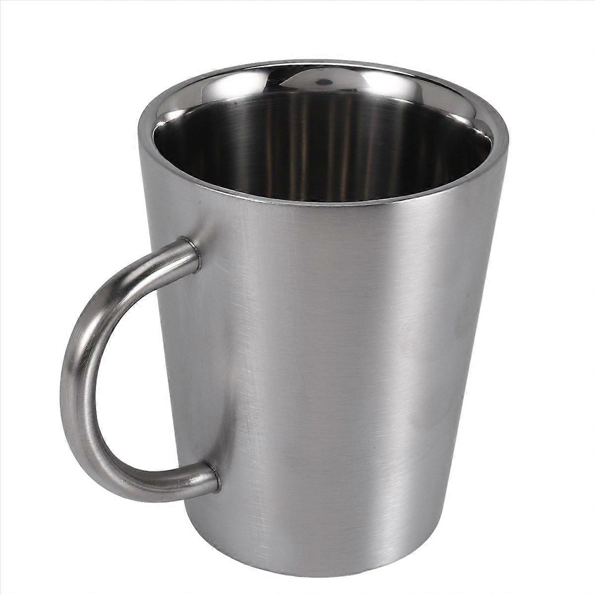 340 Ml Stainless Steel Copper Plated Double Layers Tea Mug Silver