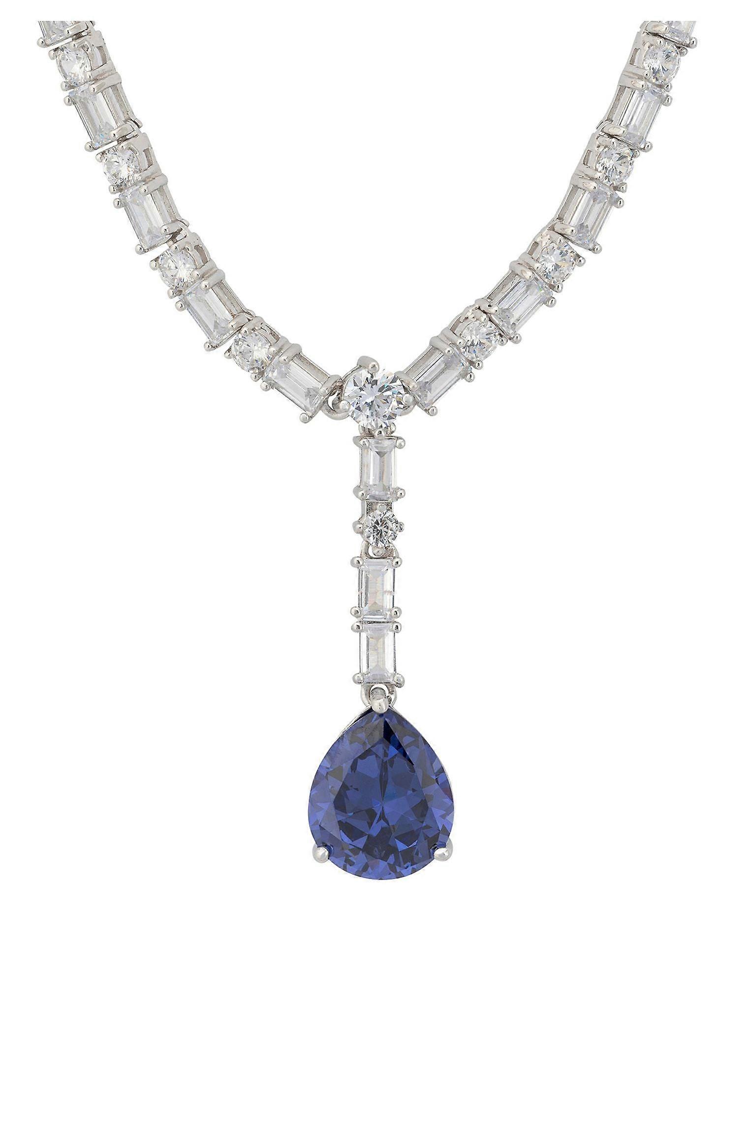 Claudette Statement Necklace Silver Tanzanite