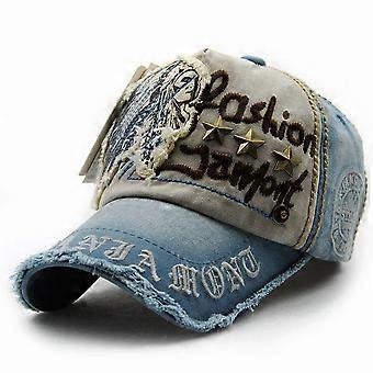 Baseballcaps med vintage bokstavbroderi, truckercaps med punkrock og nagler i slitt bomull, unisex caps med andtunge – kompatibel med alle hodestørrelser