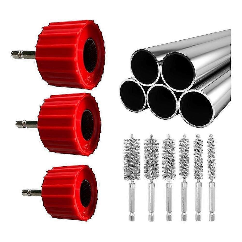 Metal Pipe Cleaner, Drill Attachment Pipe Cleaner, Copper Pipe Tools, Pipe Cleaning Tool Set, 3X Pipe Cleaner Set