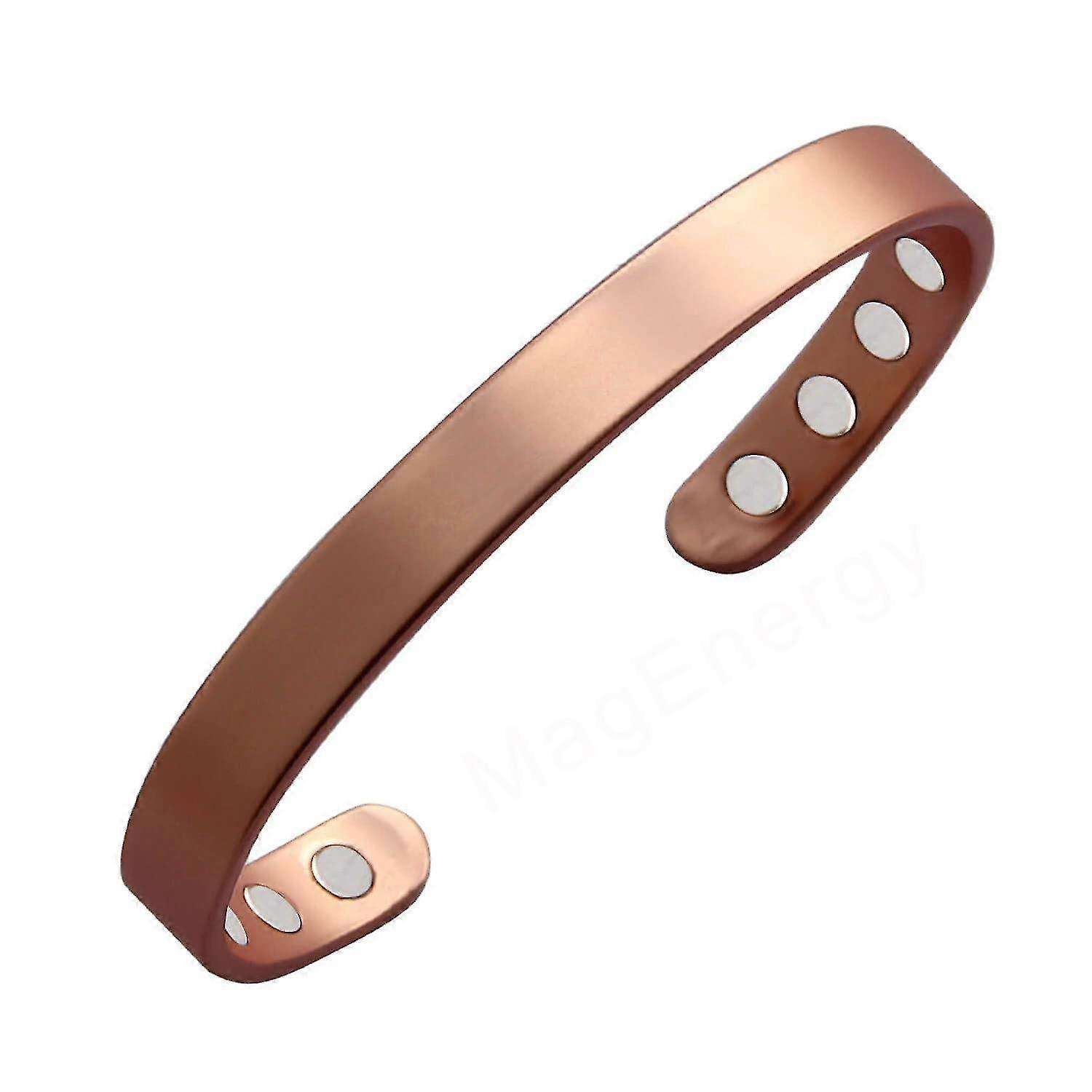 Solid Copper Bracelet Adjustable with 8 Magnets (Bronze Finish)