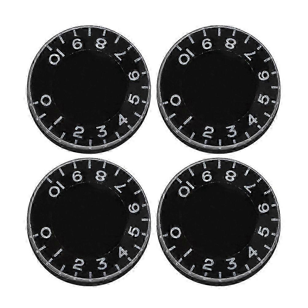 4pcs Stylish Black Control Knobs for Electric Guitar Replacement