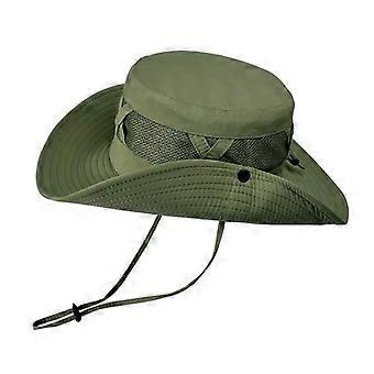 Armeegrüner Anglerhut 5560cm UPF50+ Sonnenschutz Faltbarer, atmungsaktiver Outdoor-Sonnenhut