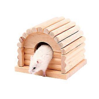 Hamsterhus i træ, gemmested til små dyr, 2 stk. beige