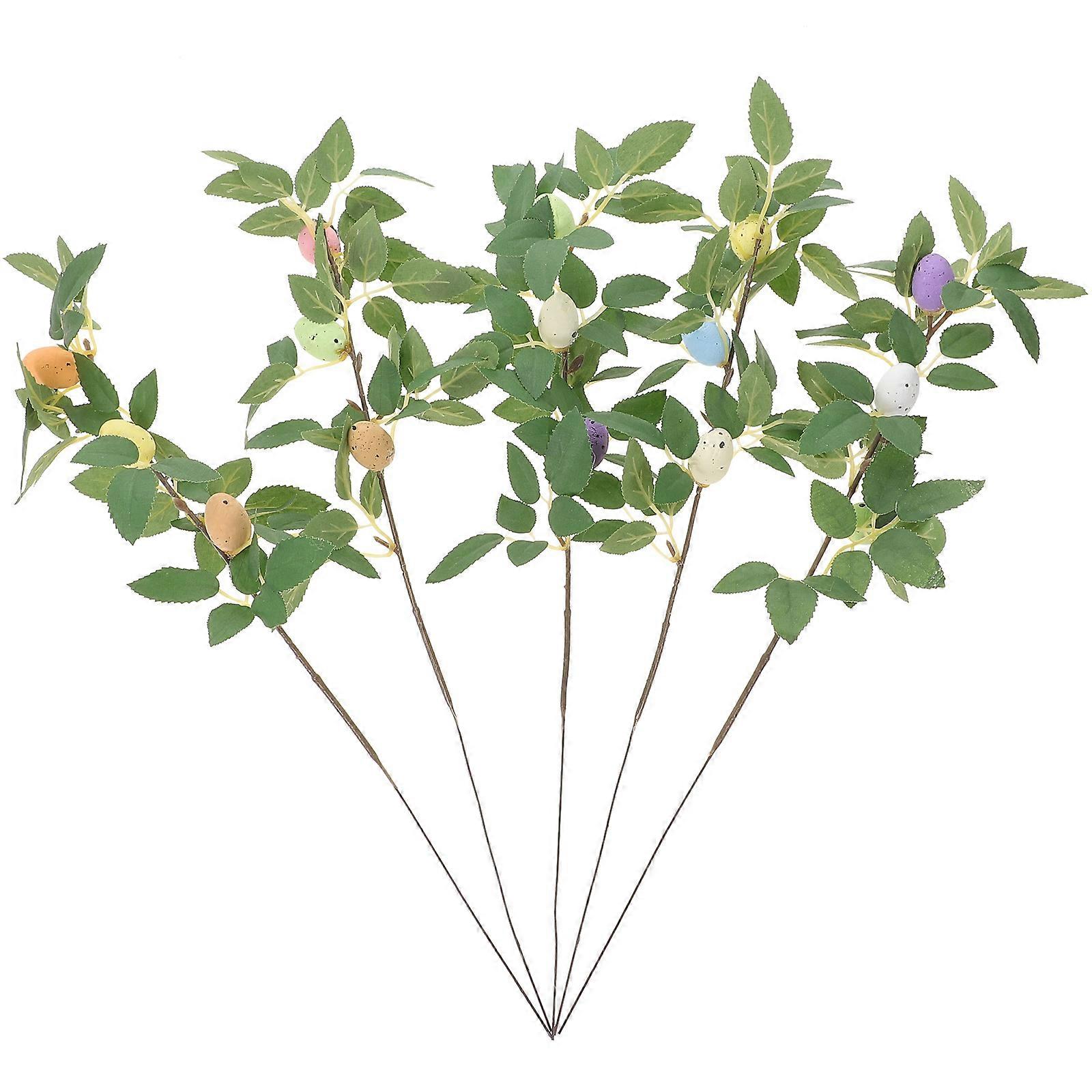 Easter Egg Branch Artificial for Decoration 5Pcs Foam Easter Egg Twig Stems