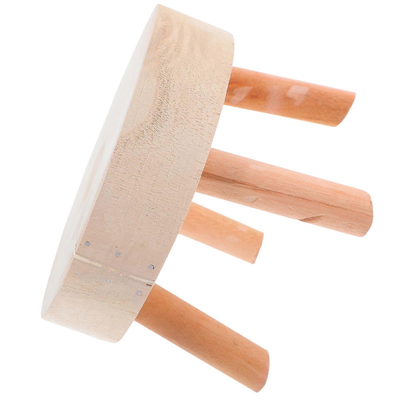 1Pc Solid Wood Decoration Stool Shaped Flowerpot Rack Storage Holder Candlestick