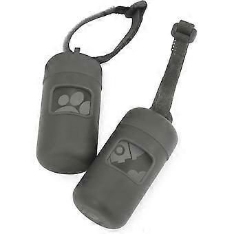 2026 Soporte para bolsas de excremento de perro, accesorio para correa, dispensador reutilizable para viajes, paseos, parques y uso al aire libre, duradero con clip - Gris, paquete de 2