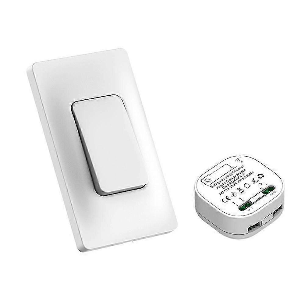 Self Powered Wireless Light Switch and Receiver Kit Remote Control Wall Switch Lighting Fixtures