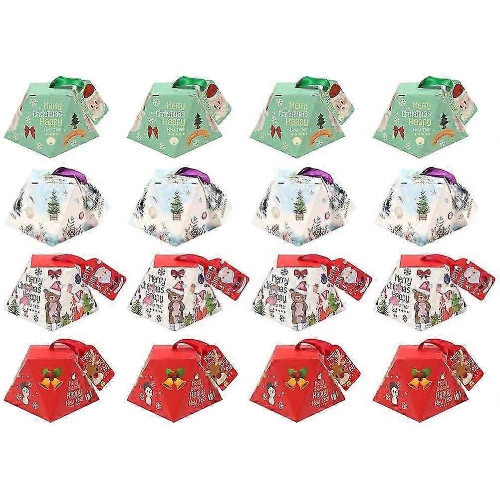 Christmas Candy Box Xmas Theme Pattern Gift Boxes for Candy Storage 80Pcs